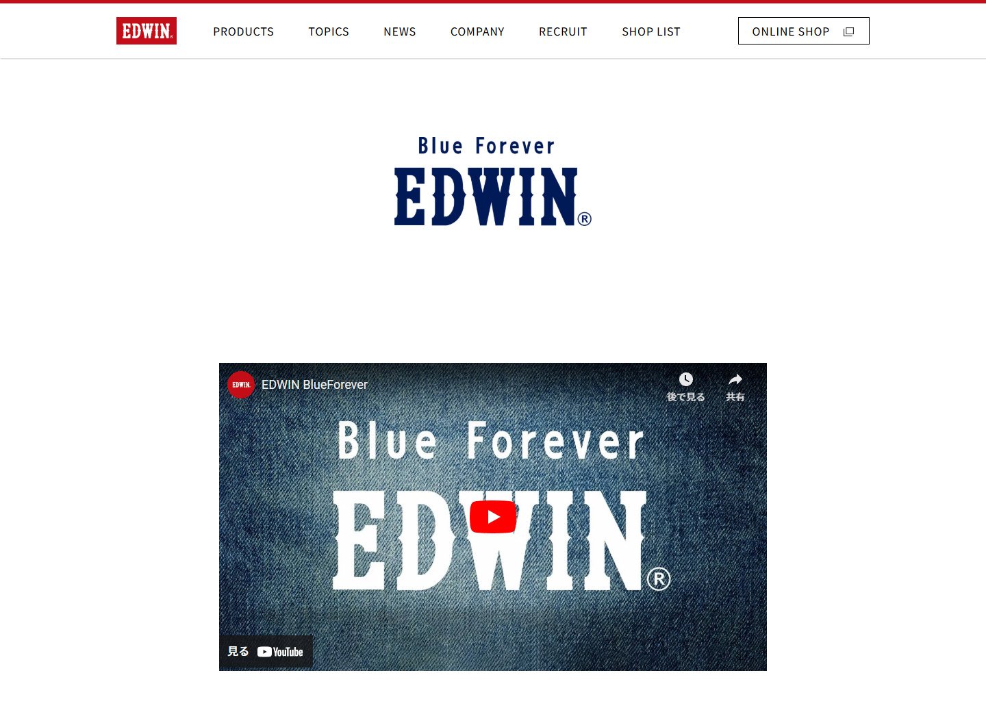 EDWIN カンパニーサイトのサムネイル
